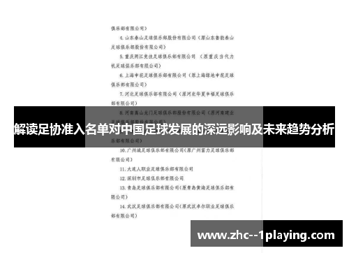 解读足协准入名单对中国足球发展的深远影响及未来趋势分析 解读足协准入名单对中国足球发展的深远影响及未来趋势分析